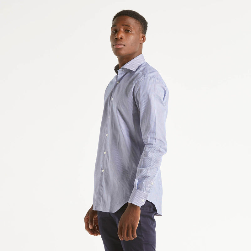 XACUS camicia tailor classic righe bianco e blu