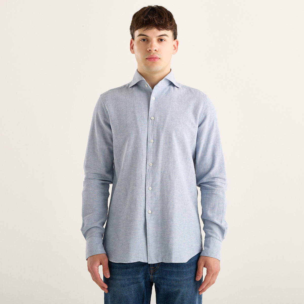 Xacus camicia in tessuto denim azzurro chiaro