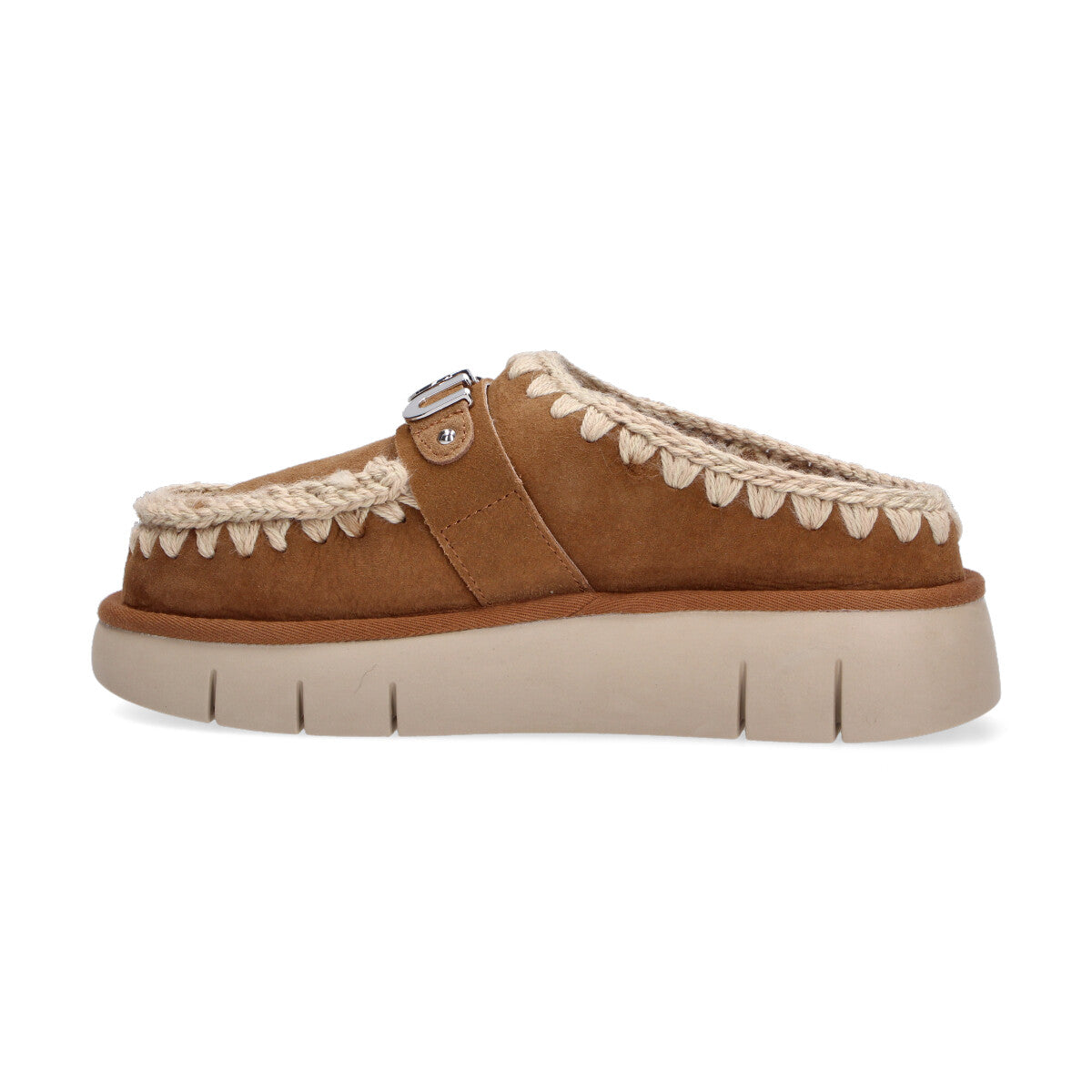 Mou Bounce clog metal logo cognac
