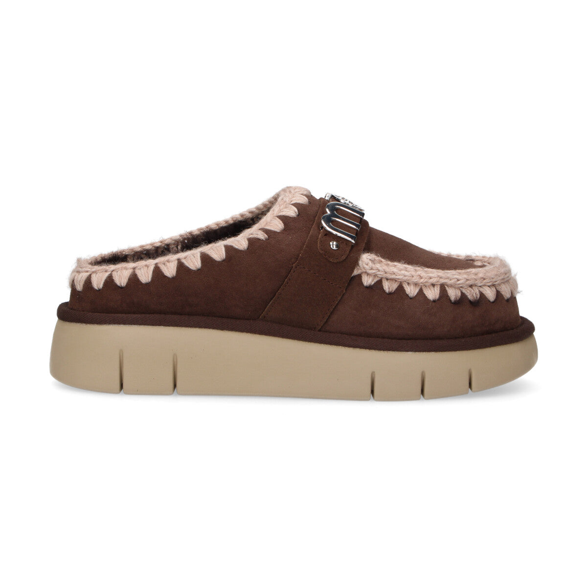 Mou Bounce clog metal logo mocha