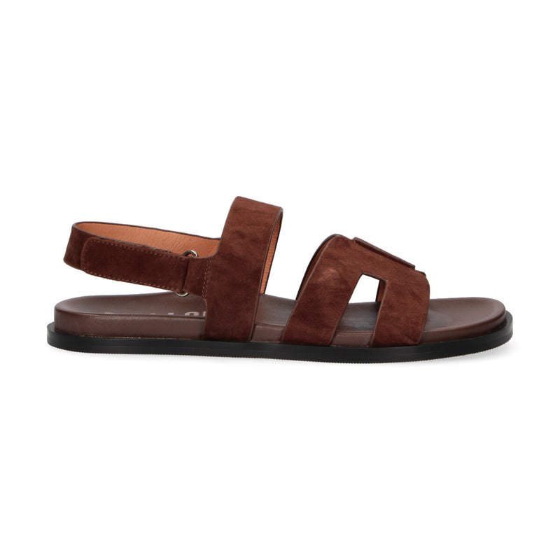 Bibi Lou sandalo con strappo in camoscio marrone