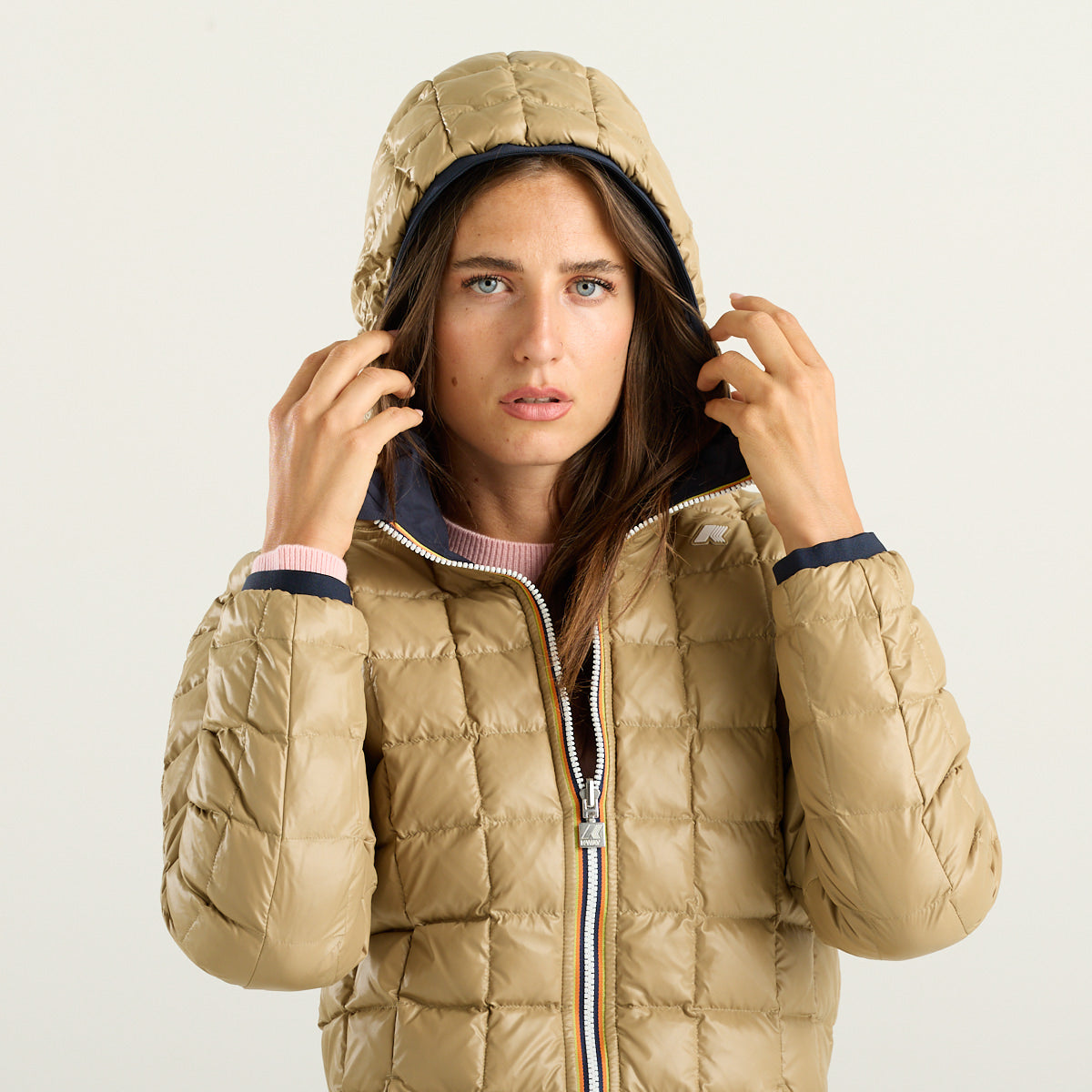 K-Way Denise Stretch Thermo Double Piumino Donna Ecrù Avio