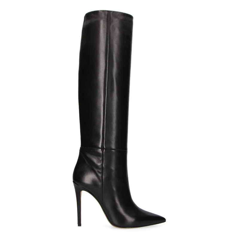 Anna F stivale alto in pelle nero