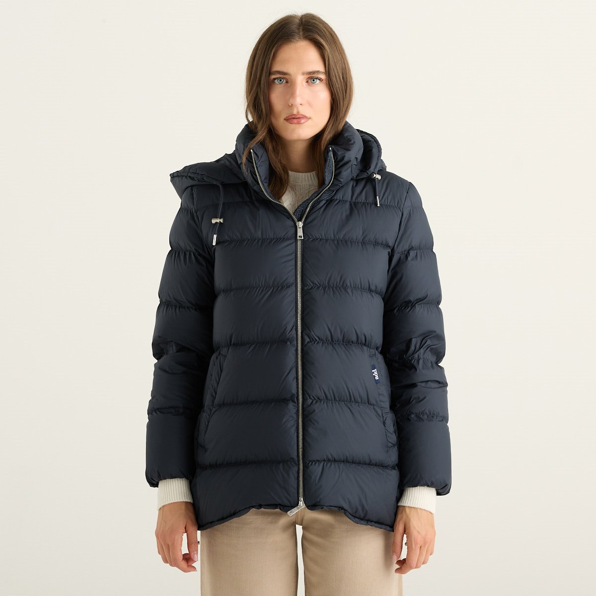 ADD Piumino Donna Blu Navy con Cappuccio