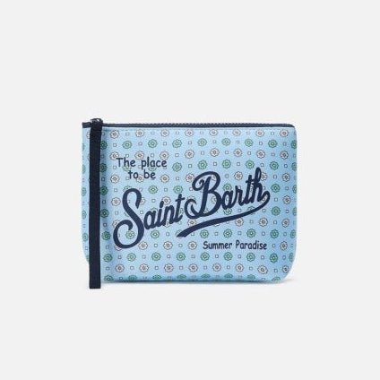 MC2 Saint Barth pochette Aline flower tie azzurro