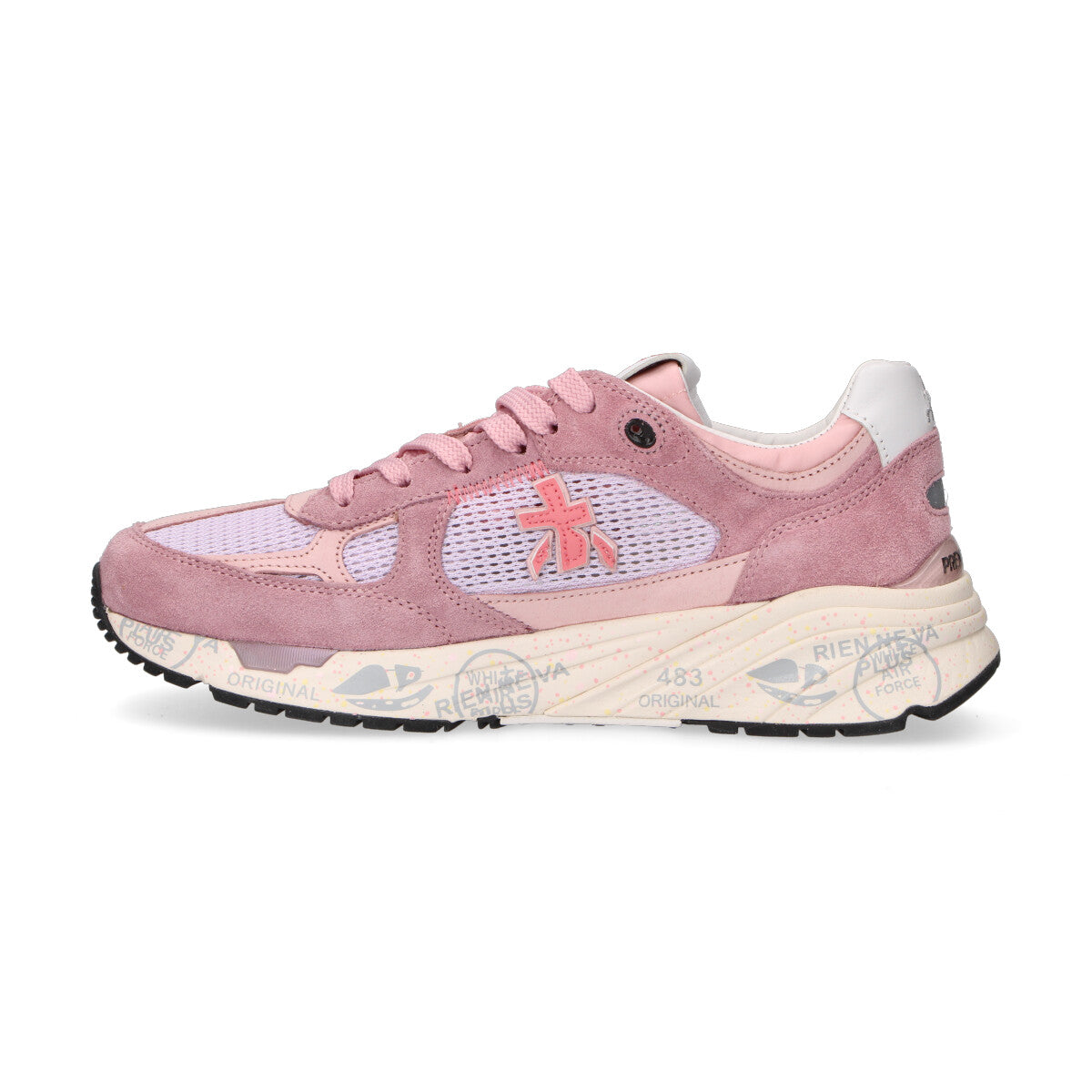Premiata sneaker Mased in camoscio rosa