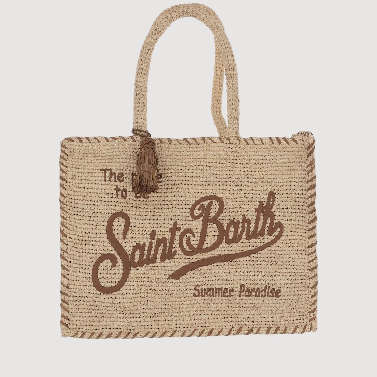 Mc2 Saint Barh borsa vanity raffia natural border