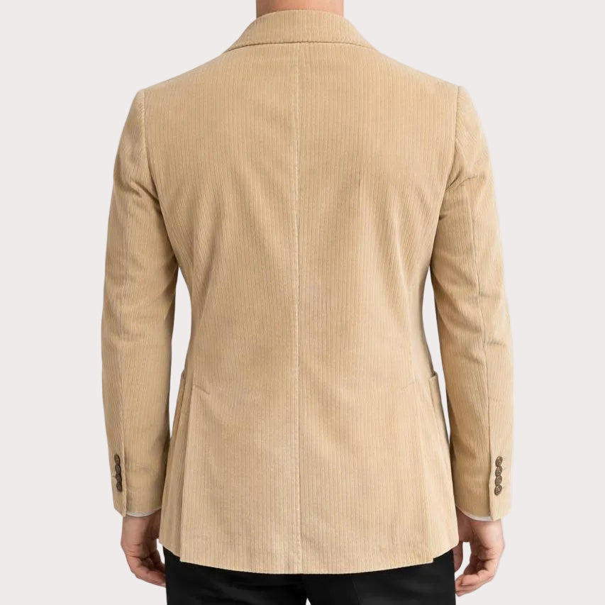 Circolo giacca doppiopetto in velluto sandy beige