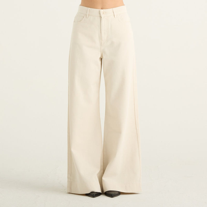 Weekend Max Mara pantaloni donna Canneti wide leg in cotone écru