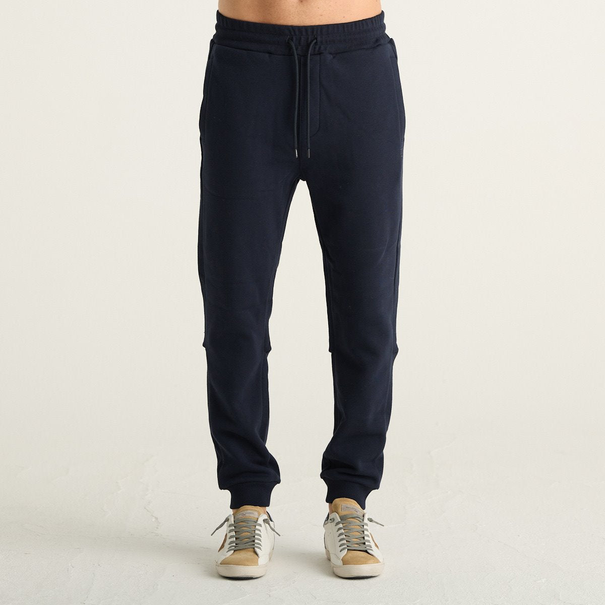 Dondup Pantaloni Jogger Uomo Blu Navy con Coulisse