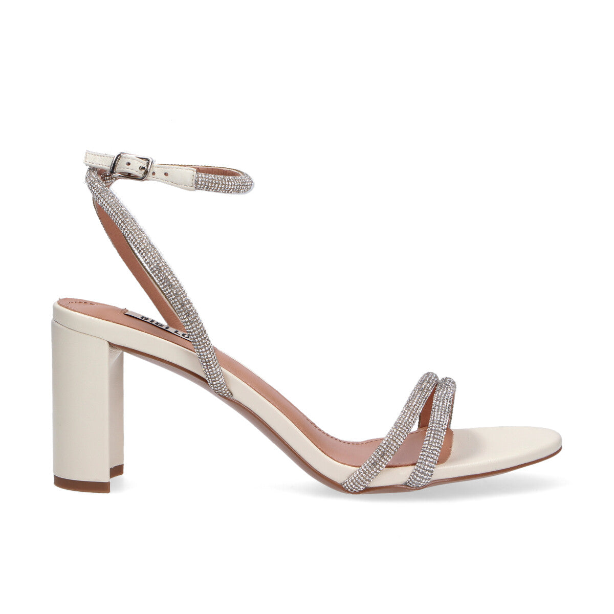 Bibi Lou sandali in strass argento bianco panna