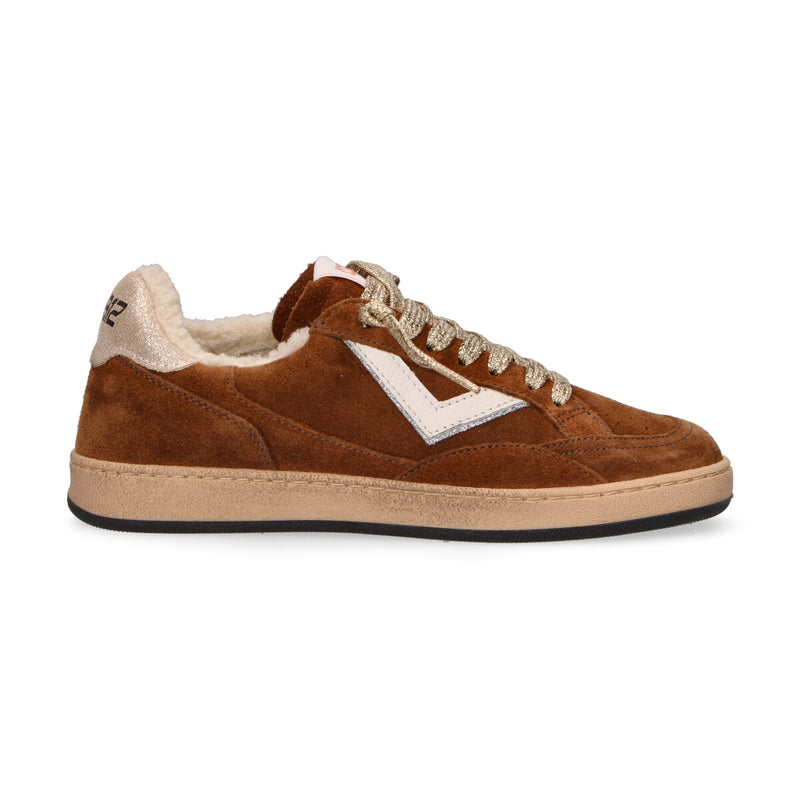 4B12 sneakers donna playnew camoscio imbottito sherpa