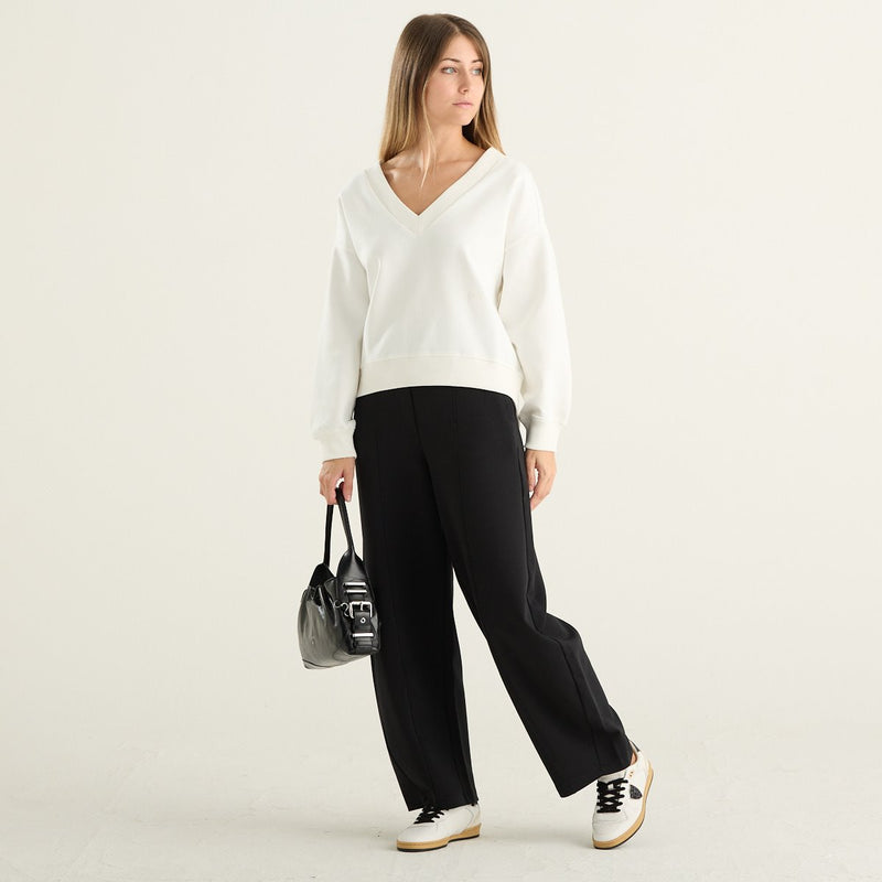 OWN Off With Nature felpa donna marrone a collo alto in interlock