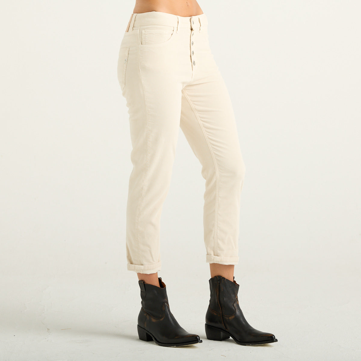Dondup Koons Pantalone Donna in Velluto Panna
