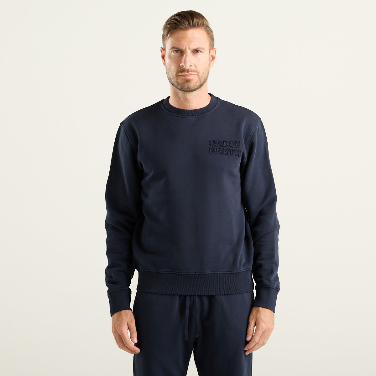 MC2 Saint Barth Soho Felpa Uomo Blu Navy con Logo