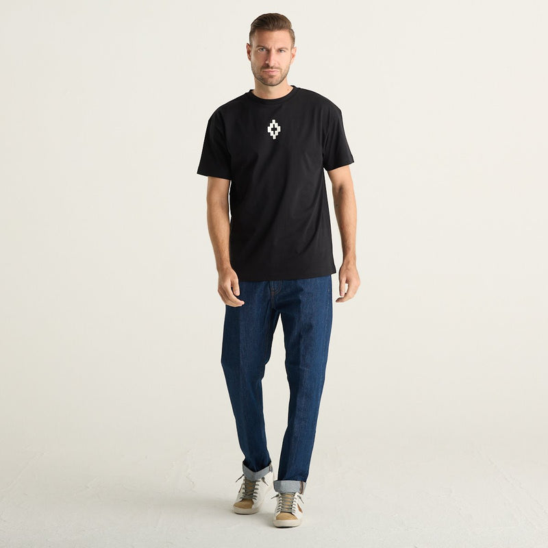 County of Milan T-Shirt Uomo Nera con Logo Bianco TH012-110