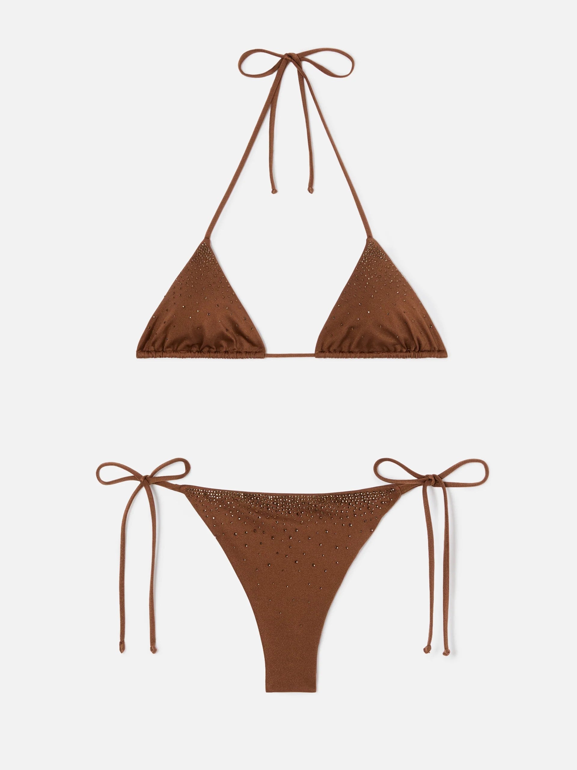 Mc2 Saint Barth Bikini Annabelle Marielle marrone con strass