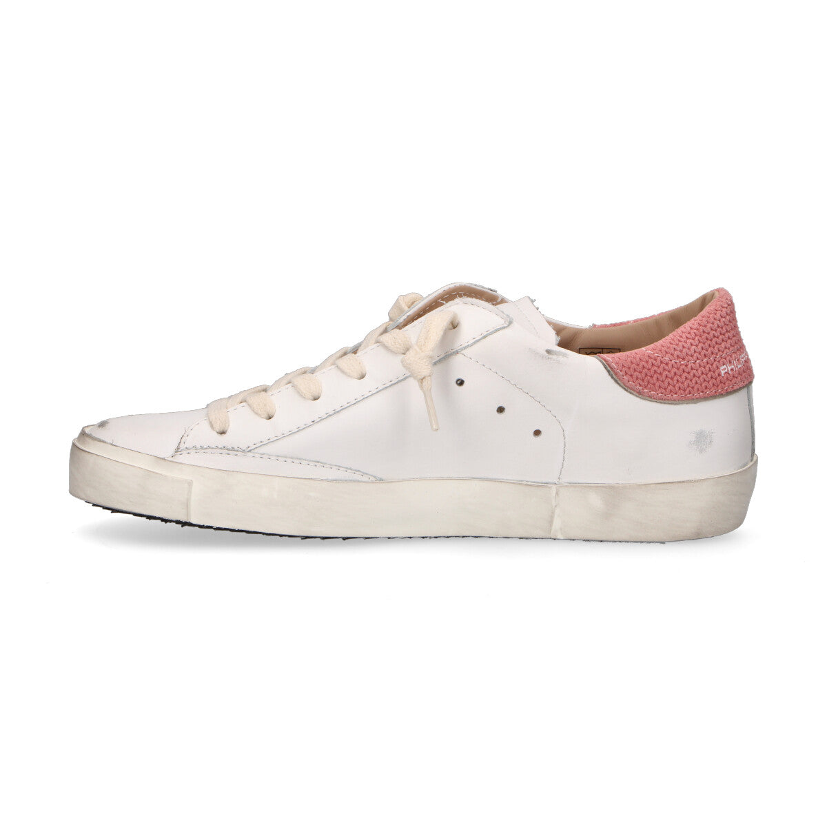 Philippe Model sneaker Paris in pelle bianca rosa
