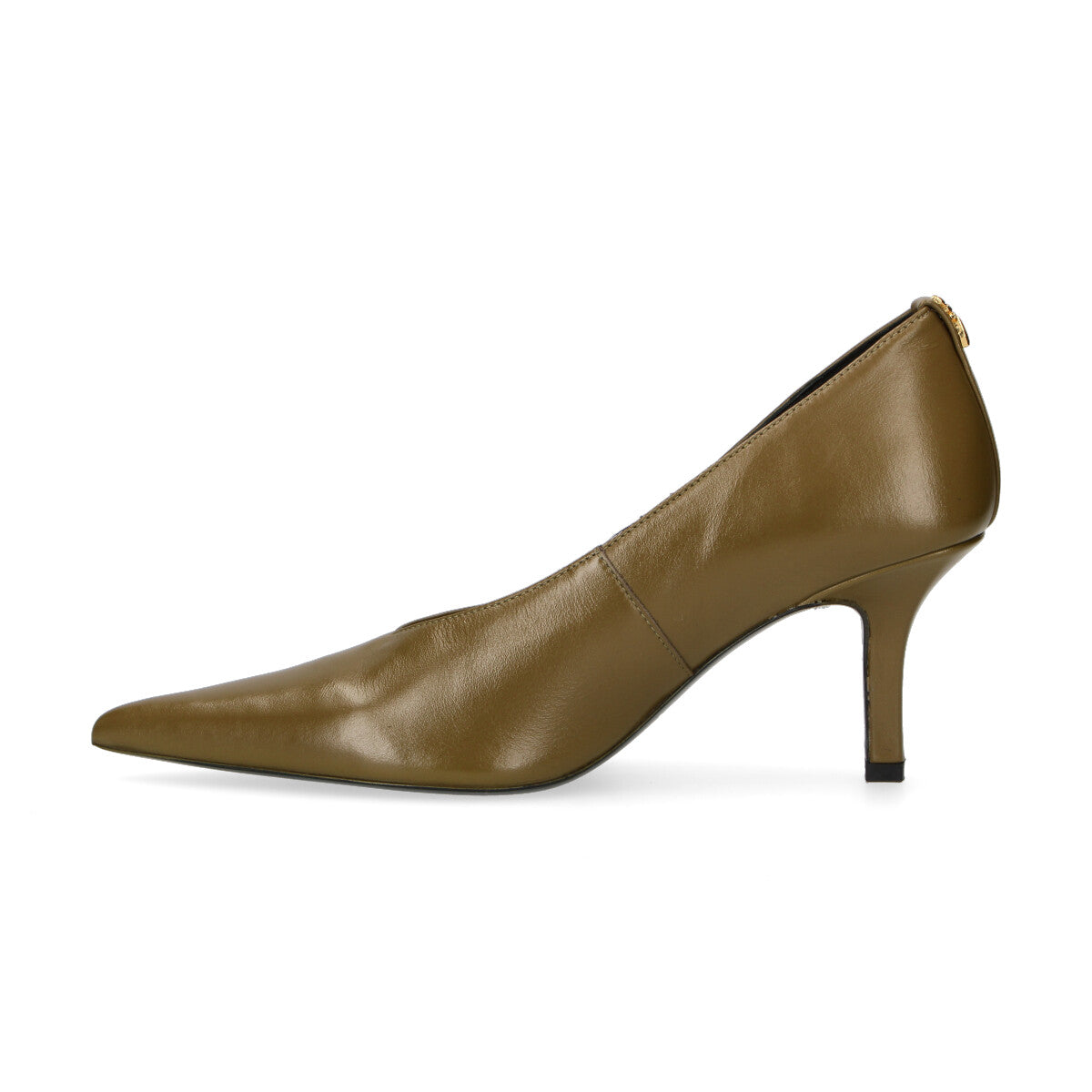 Patrizia Pepe Décolleté New Minimal Shape in pelle lucida Lizard Green