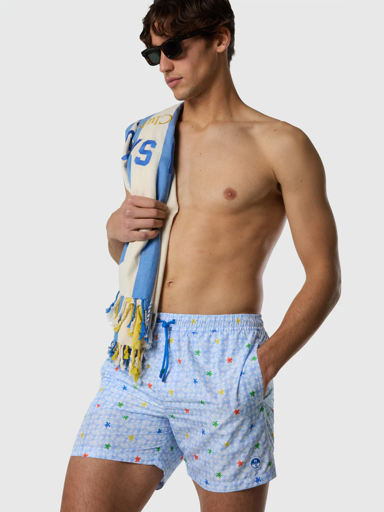 North Sails telo mare Beach Club righe blu gialle
