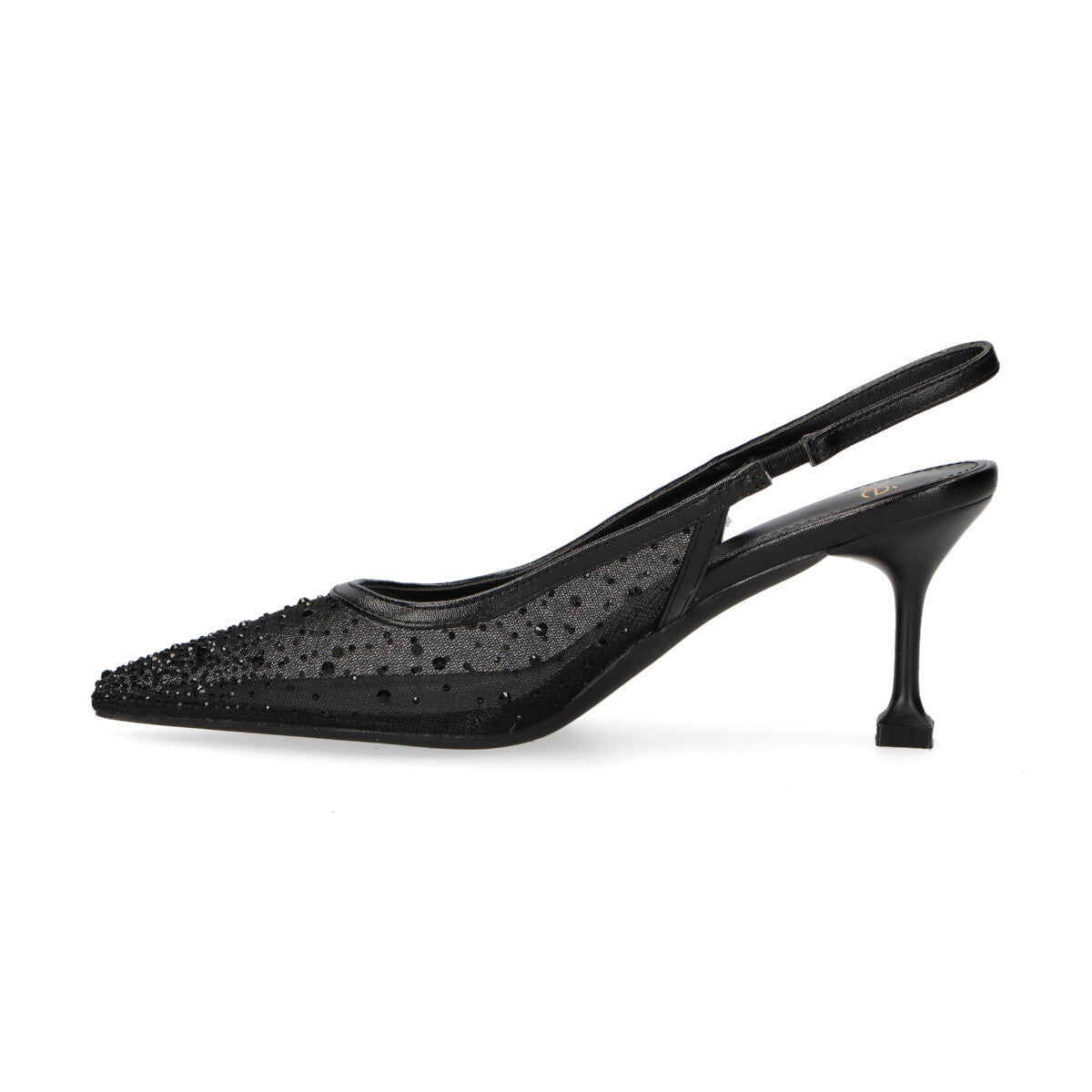 Exè chanel con strass in nylon nera