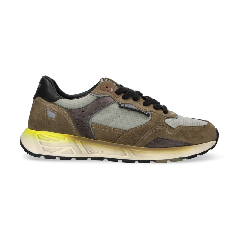 Crime London sneaker Rush camoscio verde