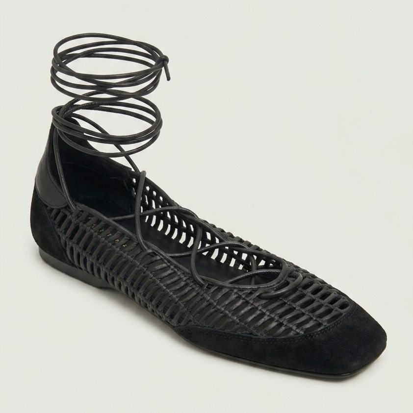 Patrizia Pepe ballerina in rafia nera