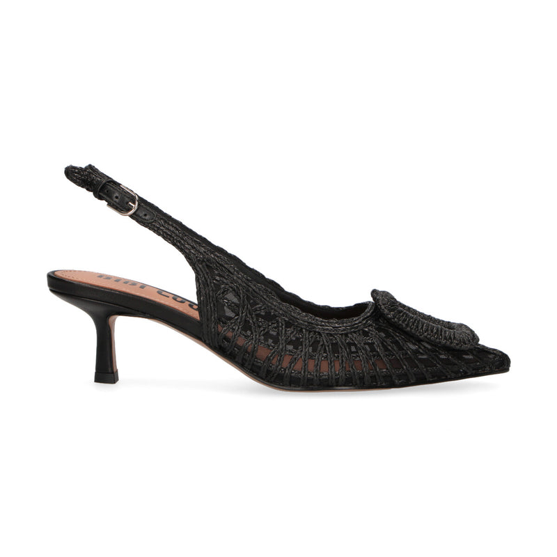 Bibi Lou chanel intrecciata in rafia nera