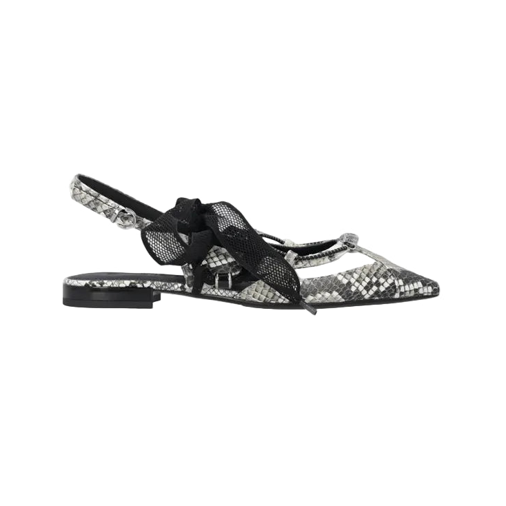 Pinko ballerina slingback con lacci stampa pitone