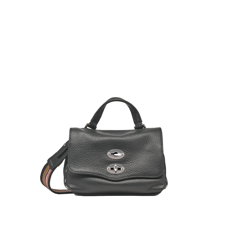 Zanellato Postina daily giorno pelle martellata nera baby