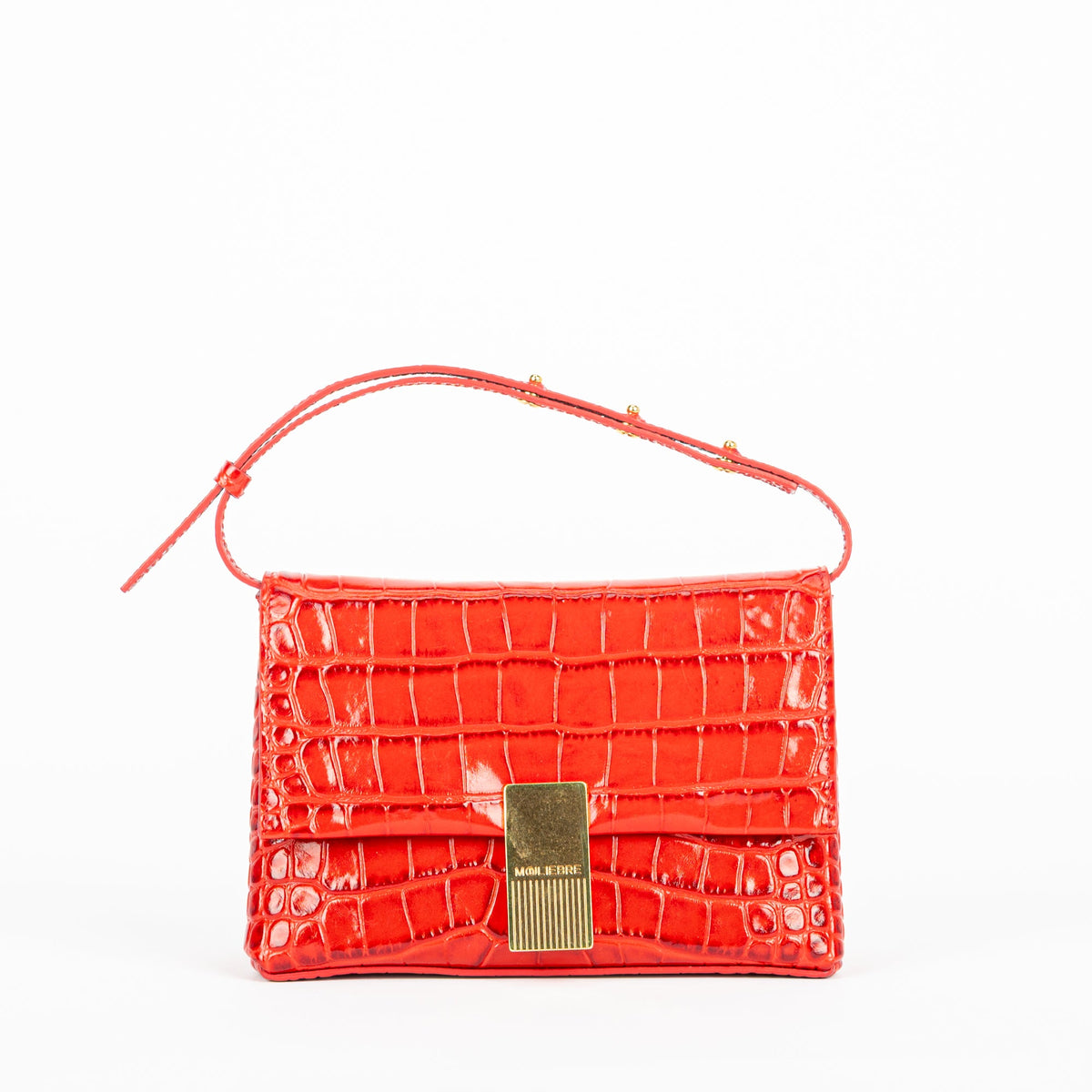 Mouliebre borsa in cocco stampato rossa