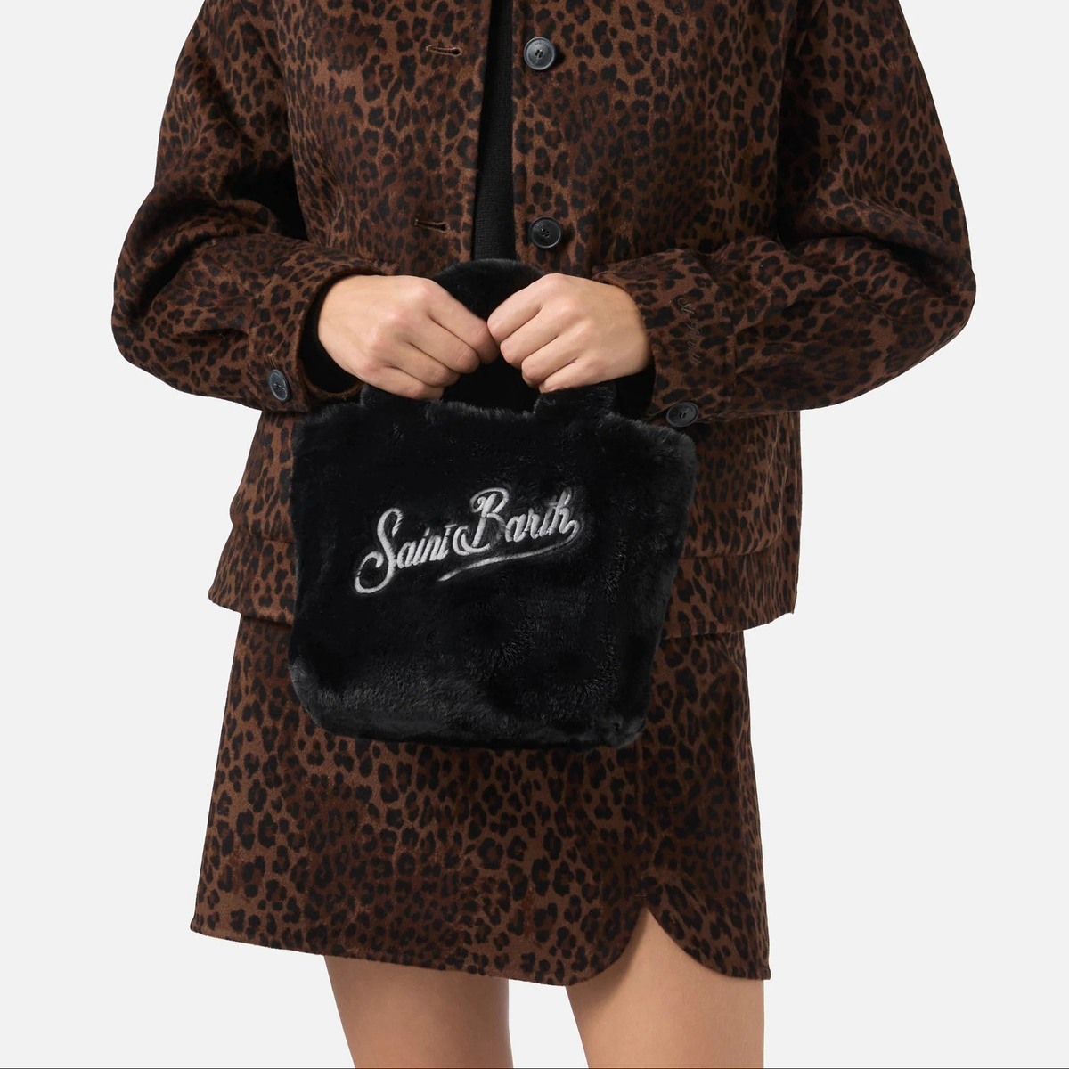 Mc2 Saint Barth borsa Vanity Mini Soft Fur nera