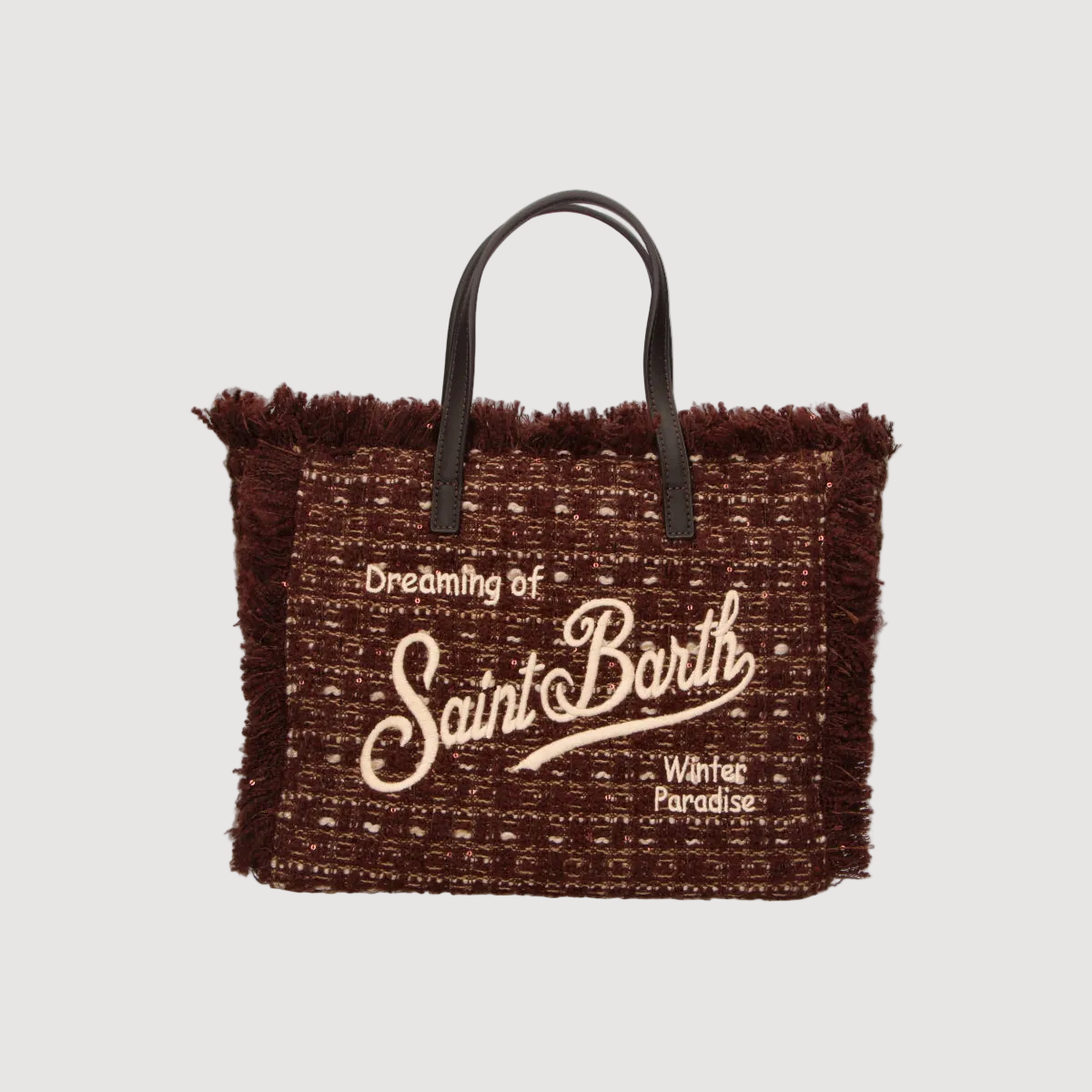 Mc2 Saint Barth borsa Colette tweed marrone