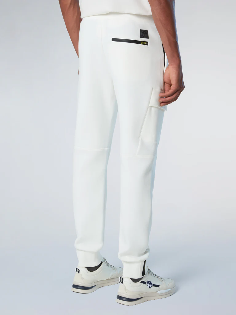 North Sails Pantaloni cargo in piquet scuba bianch