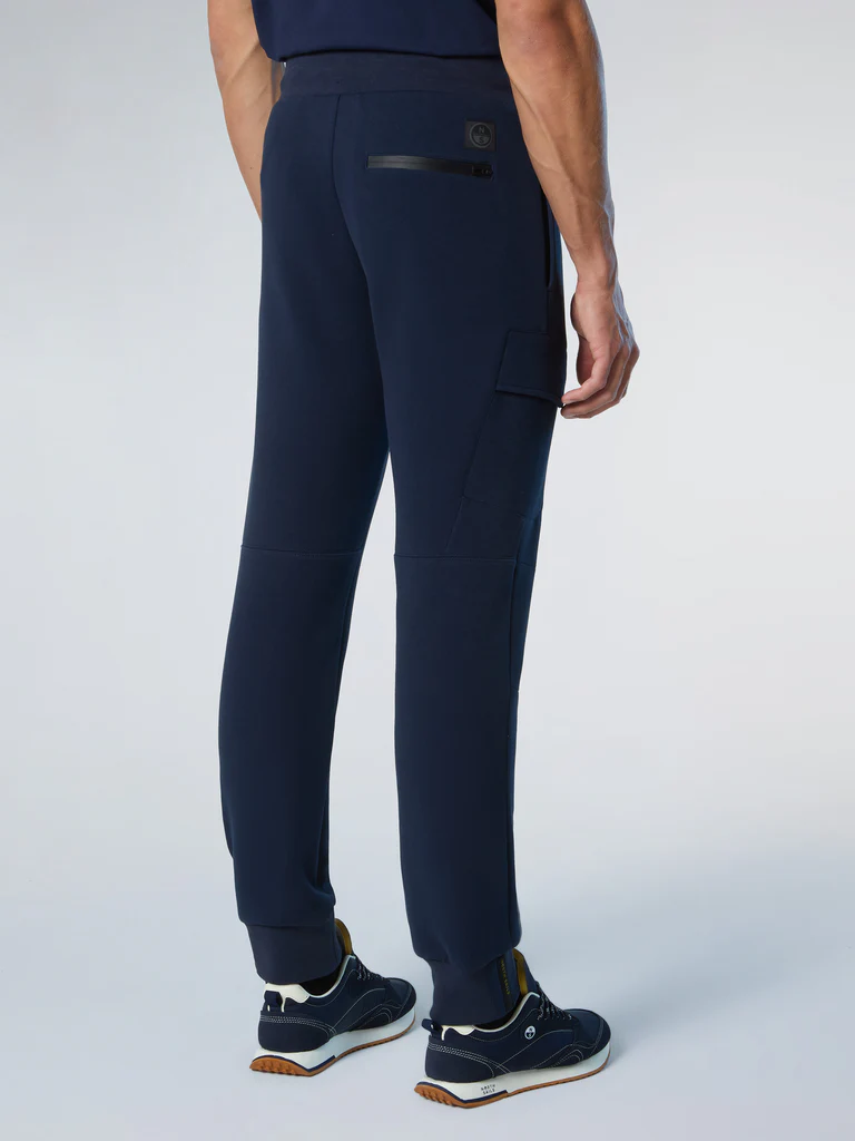 North Sails Pantaloni cargo in piquet scuba blu