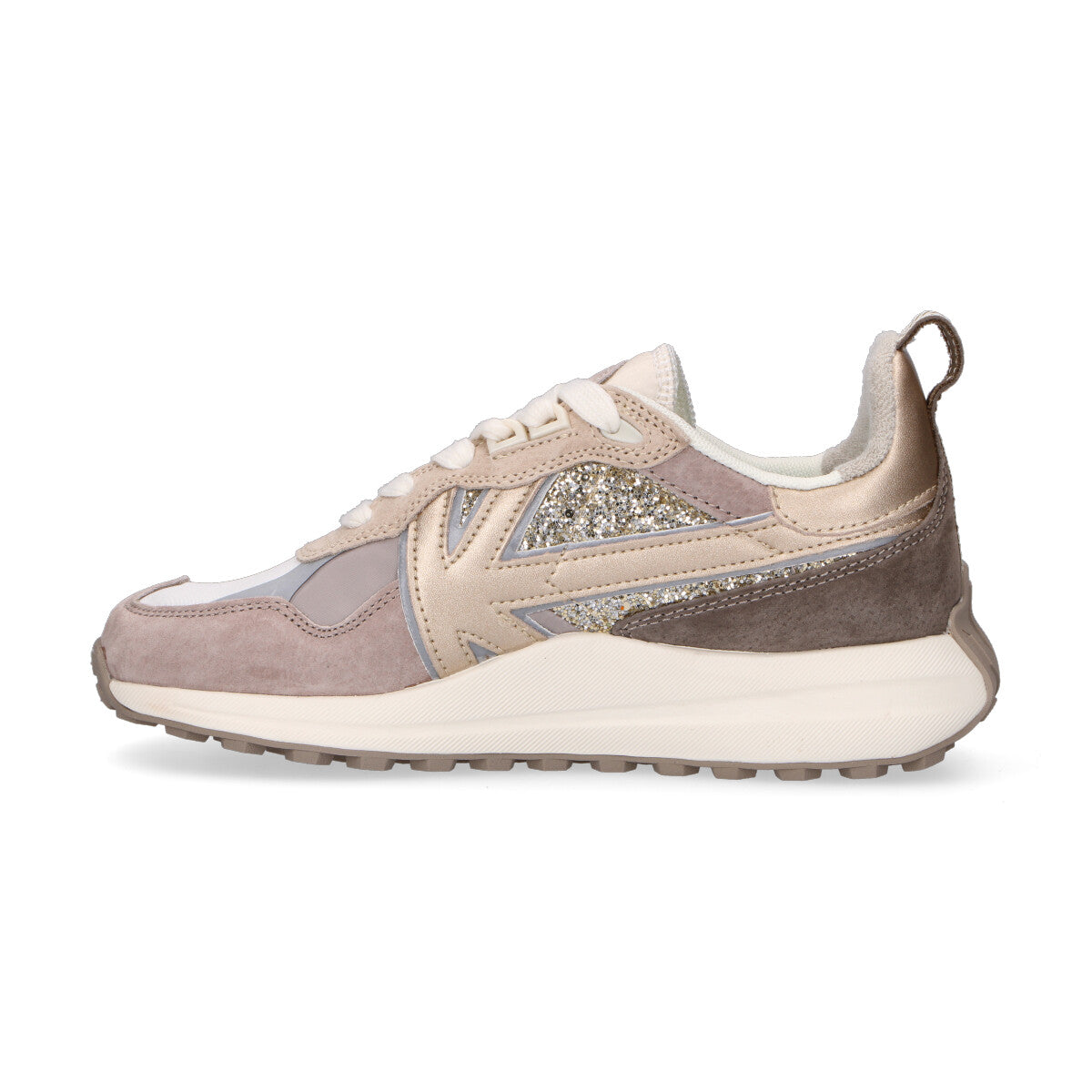 Kaotiko sneaker Detroit con strass beige