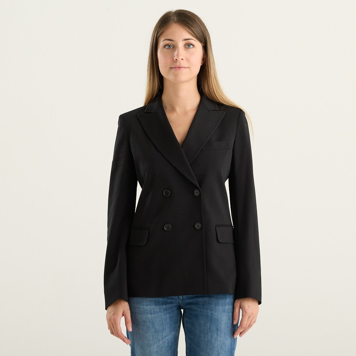 Weekend Max Mara blazer doppiopetto donna Colibri in jersey punto Milano nero
