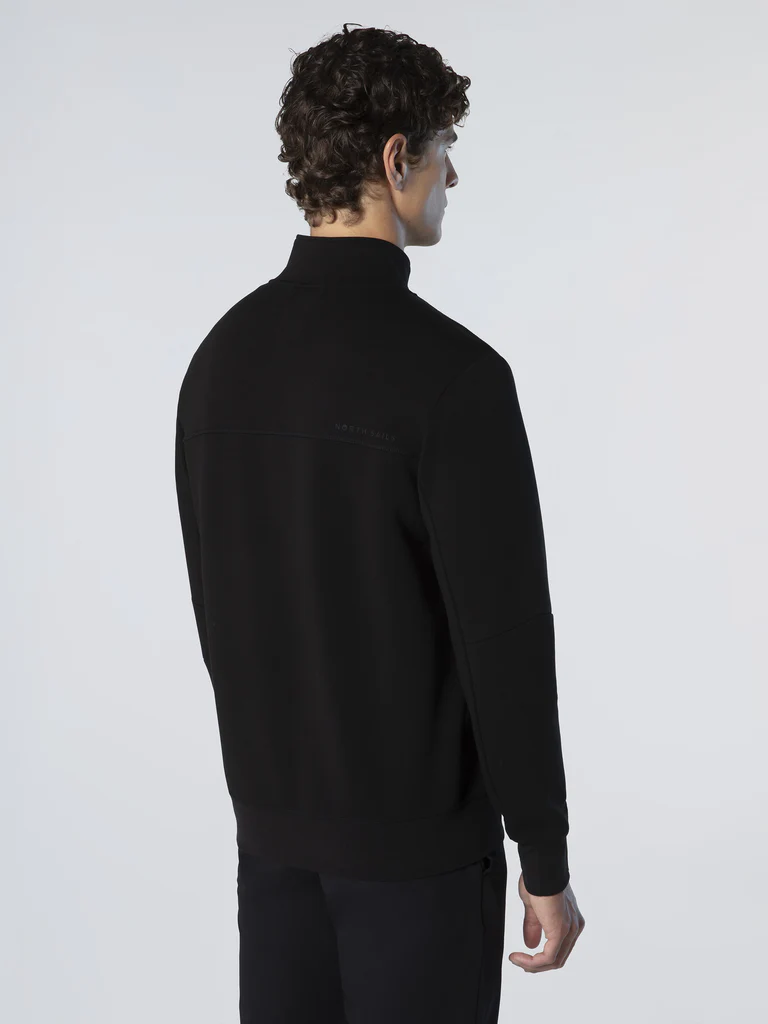North Sails Felpa in scuba con zip nera