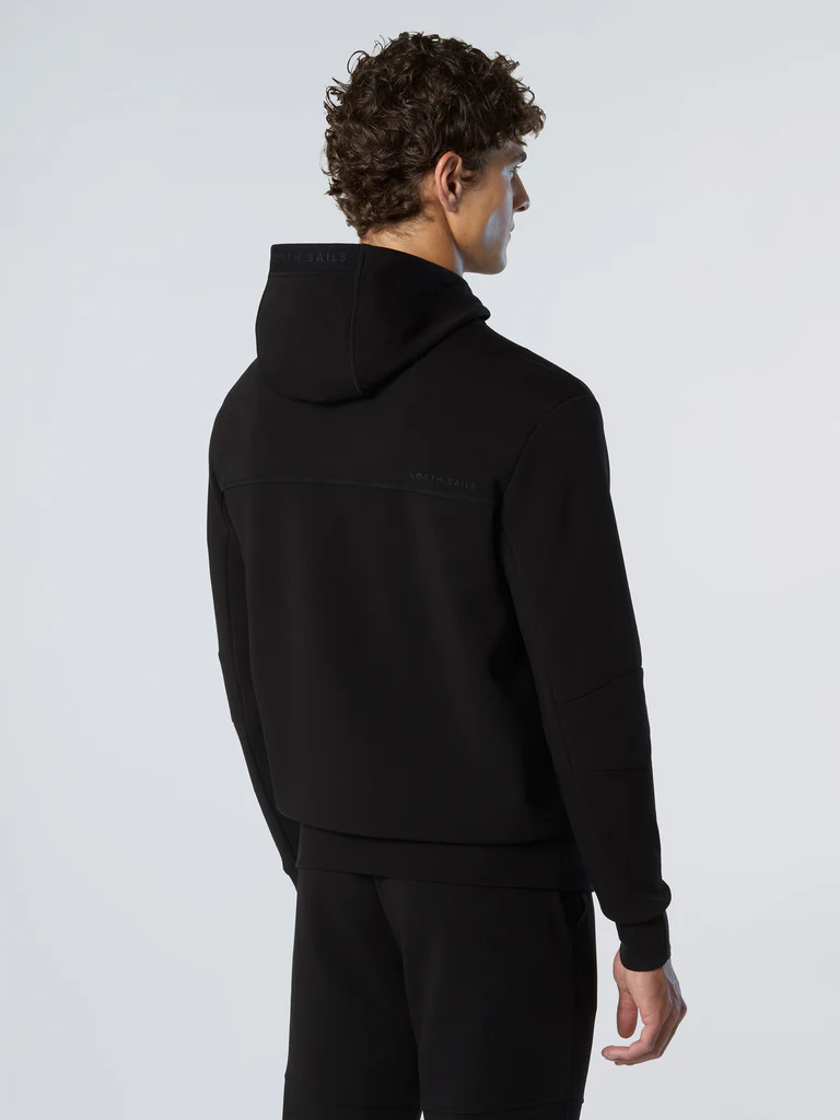 North Sails Felpa hoodie in scuba con zip nera