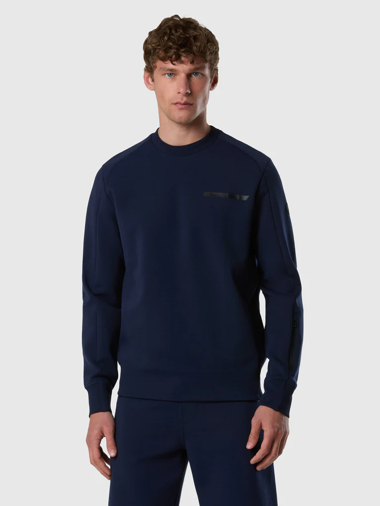 North Sails felpa girocollo in scuba blu