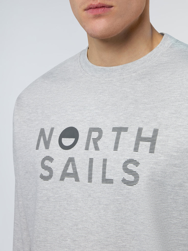 North Sails Felpa grigia con stampa riflettente