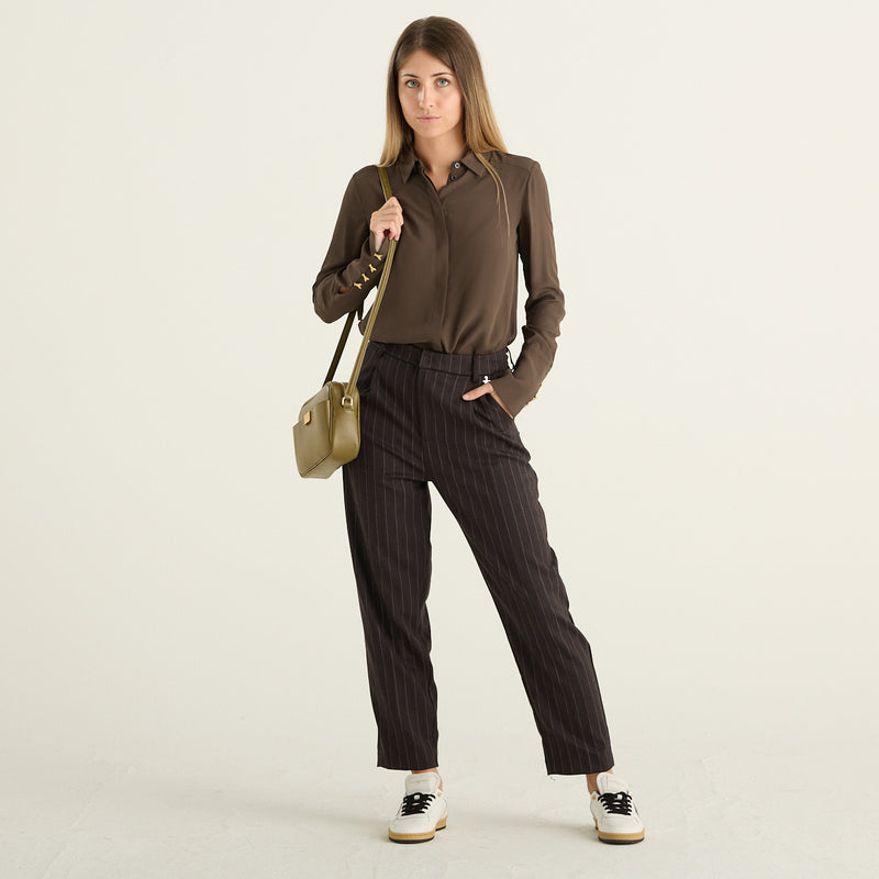 Camicia Fluida Marrone Patrizia Pepe