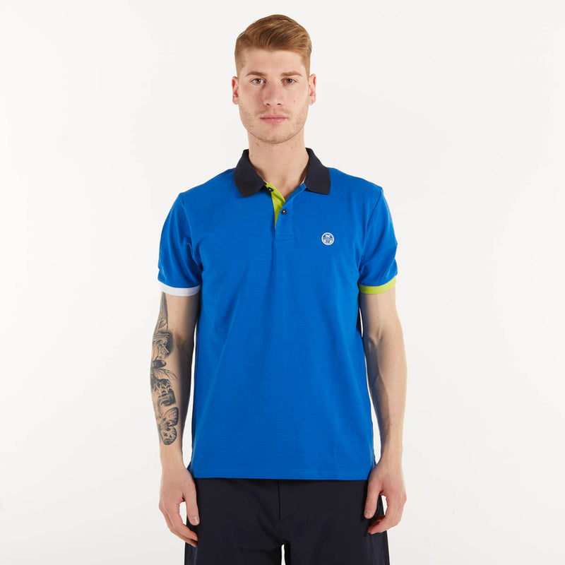 North Sails polo logo tessuto blu elettrico