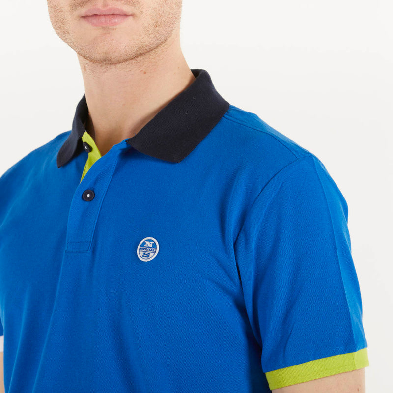 North Sails polo logo tessuto blu elettrico