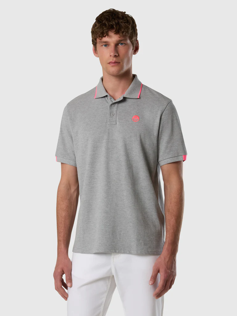 North Sails polo con dettagli fluo grigio
