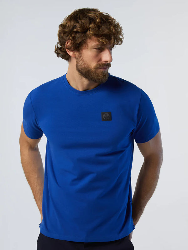 North Sails T-shirt blu con patch North Tech