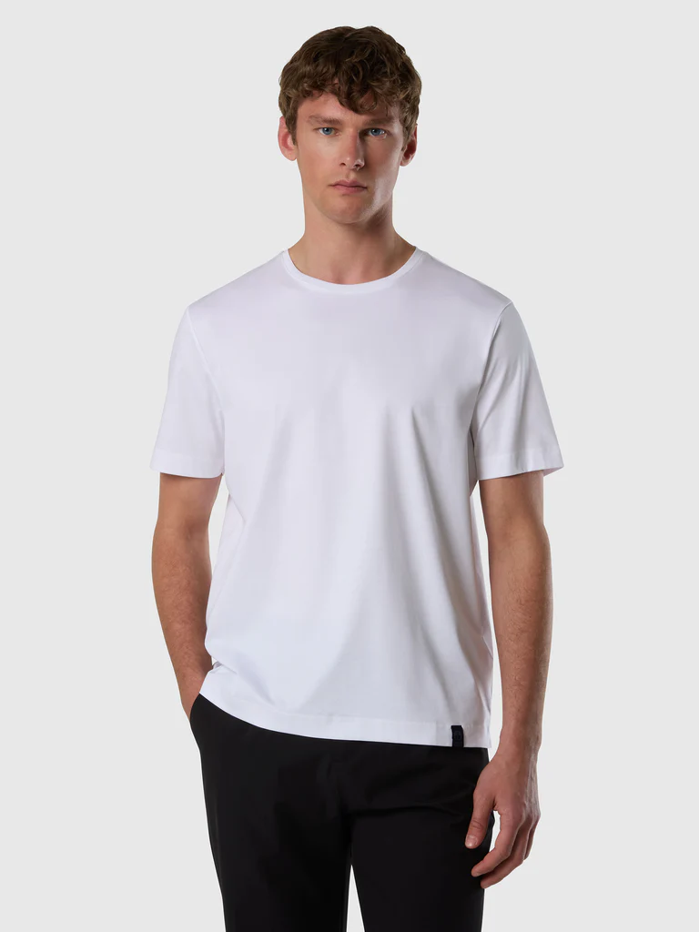 North Sails T-shirt in jersey di modal bianca