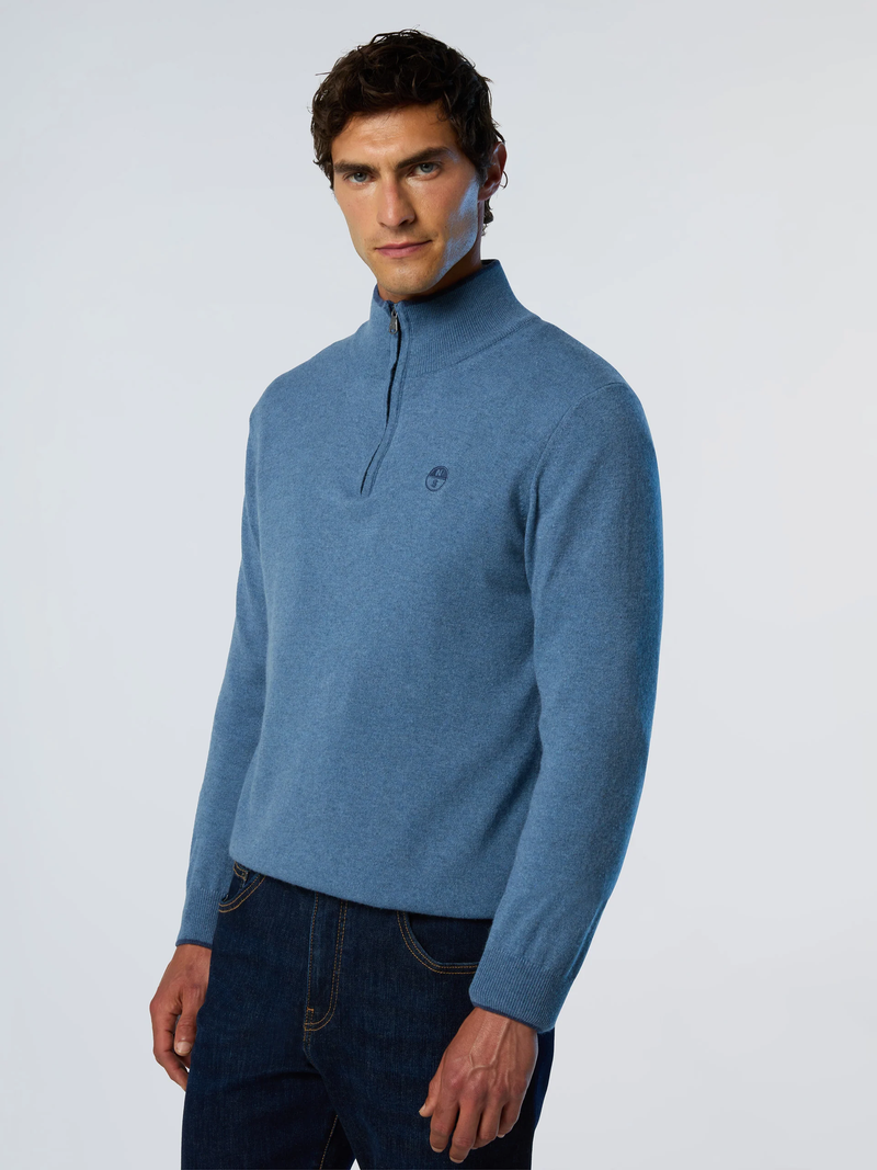 North Sails maglione con mezza zip blu