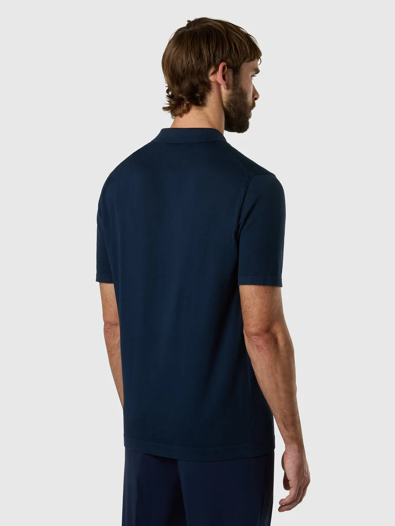 North Sails polo in jersey di cotone blu