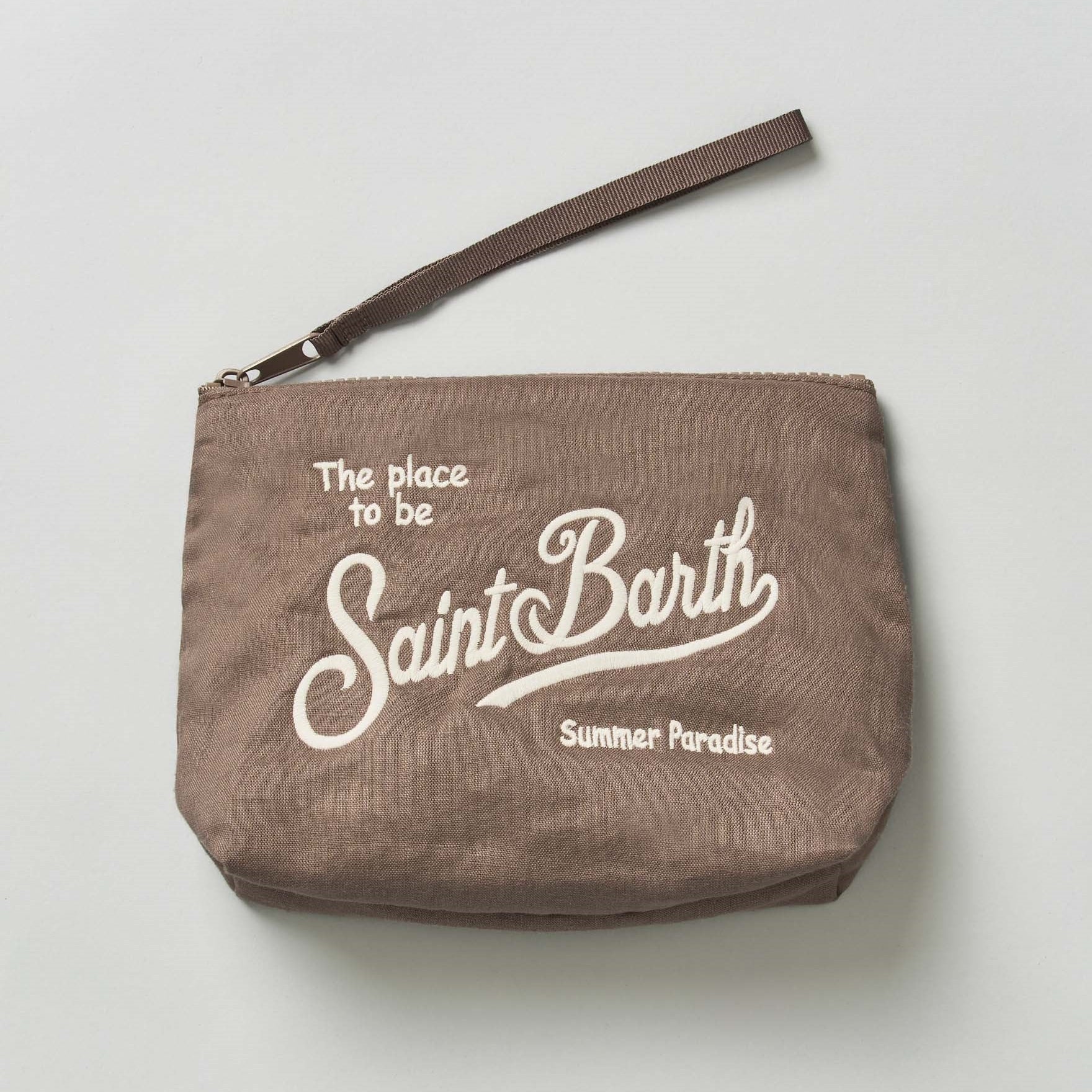 Mc2 Saint Barth pochette Aline Soft Linen tortora